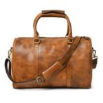 High-Quality Leather Duffel Bag-Brown Gym & Travel Bag-Personalized Gift for Him