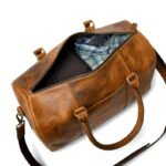 High-Quality Leather Duffel Bag-Brown Gym & Travel Bag-Personalized Gift for Him