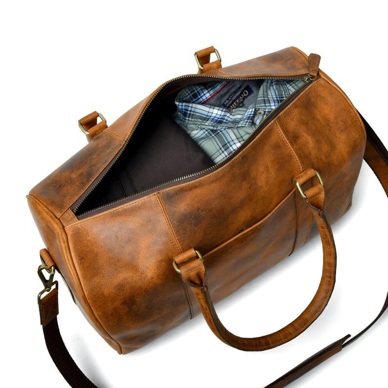 High-Quality Leather Duffel Bag-Brown Gym & Travel Bag-Personalized Gift for Him3 High-Quality Leather Duffel Bag-Brown Gym & Travel Bag-Personalized Gift for Him