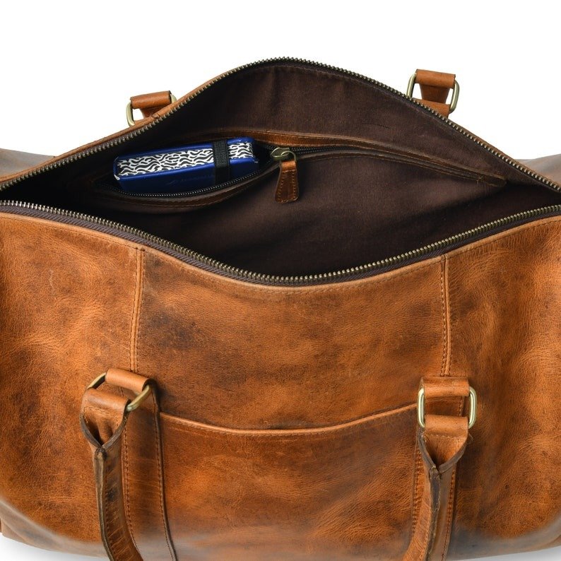 High-Quality Leather Duffel Bag-Brown Gym & Travel Bag-Personalized Gift for Him7 High-Quality Leather Duffel Bag-Brown Gym & Travel Bag-Personalized Gift for Him