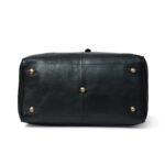 Hunter Black Leather Travel Duffle Bag-Full Grain Leather Weekender & Holdall for Men
