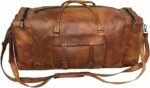 Large Leather Duffel Bag Luggage Weekender Travel Gym Sport Overnight Duffel 32