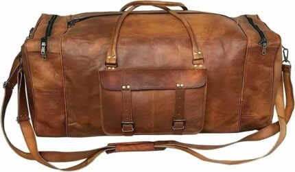 Large Leather Duffel Bag Luggage Weekender Travel Gym Sport Overnight Duffel 32