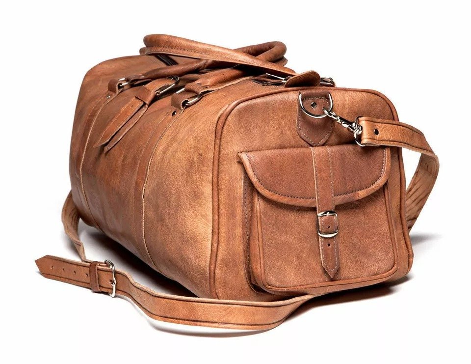 Leather Duffle Bag Men Travel Genuine Gym Luggage Overnight Vintage Weekender3 Leather Duffle Bag Men Travel Genuine Gym Luggage Overnight Vintage Weekender - Image 2
