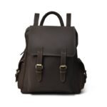 Leather Laptop Backpack-Personalized Rucksack for Her-Handmade Brown Travel Bag