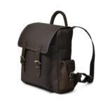 Leather Laptop Backpack-Personalized Rucksack for Her-Handmade Brown Travel Bag