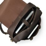 Leather Laptop Backpack-Personalized Rucksack for Her-Handmade Brown Travel Bag