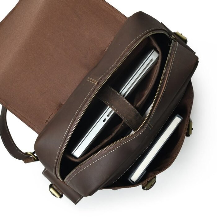 Leather Laptop Backpack-Personalized Rucksack for Her-Handmade Brown Travel Bag