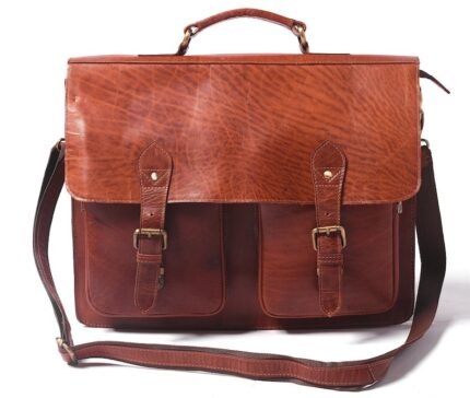 Leather Messenger Briefcase for Men- Personalized Laptop Bag