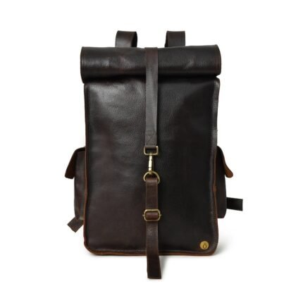 Leather Rolltop Backpack-Custom Laptop & Travel Bag for Men & Women