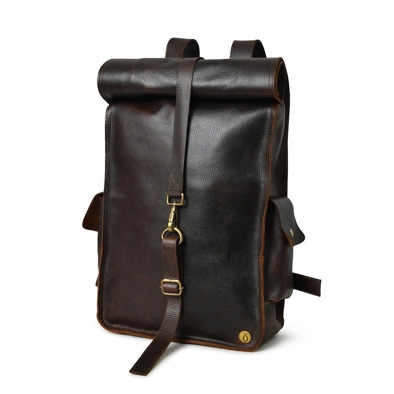 Leather Rolltop Backpack-Custom Laptop & Travel Bag for Men & Women1 Leather Rolltop Backpack-Custom Laptop & Travel Bag for Men & Women
