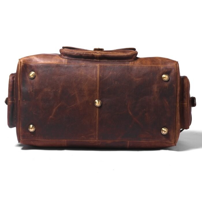 Leather Travel Duffel Bag-Brown Vintage Leather Weekender-Perfect Personalized Valentine’s Gift