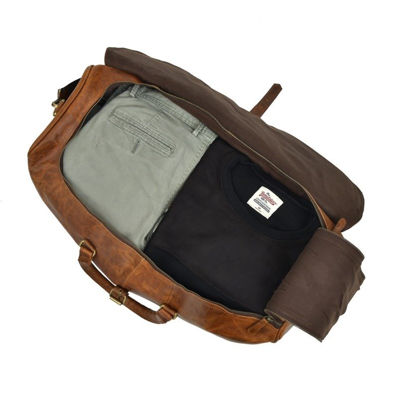 Leather Weekend Bag-Custom Large Duffle for Men’s Travel & Vacations2 Leather Weekend Custom Large Duffle Bag for Men’s Travel & Vacations