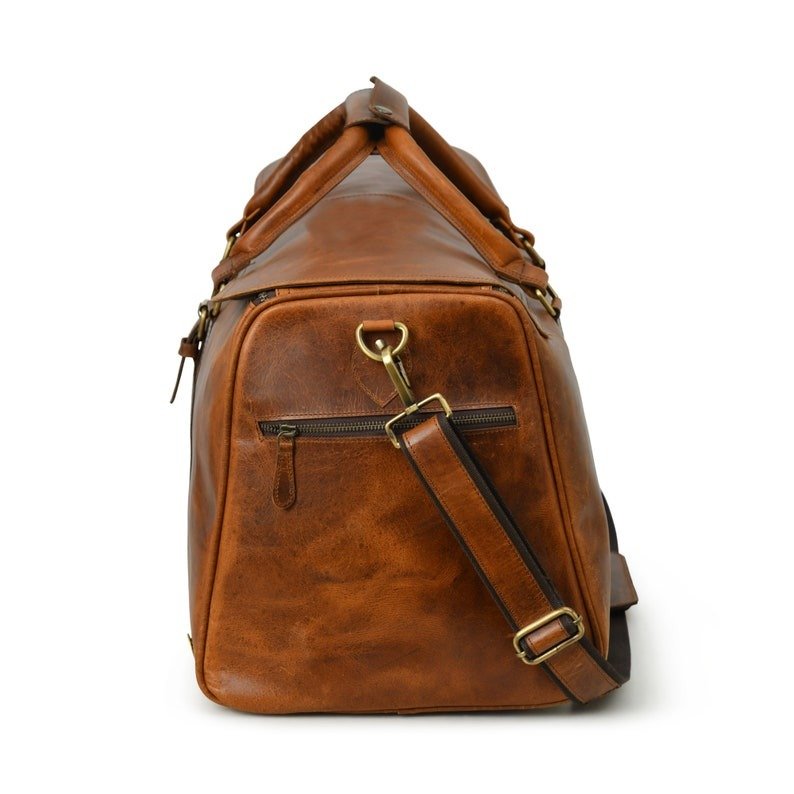 Leather Weekend Bag-Custom Large Duffle for Men’s Travel & Vacations3 Leather Weekend Custom Large Duffle Bag for Men’s Travel & Vacations - Image 2