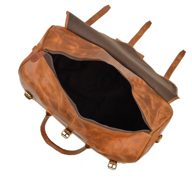 Leather travel bag for men-Handmade Brown Weekender 2 Leather travel bag for men-Handmade Brown Weekender