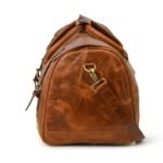 Leather travel bag for men-Handmade Brown Weekender - Image 7
