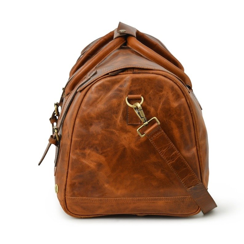 Leather travel bag for men-Handmade Brown Weekender 6 Leather travel bag for men-Handmade Brown Weekender - Image 7