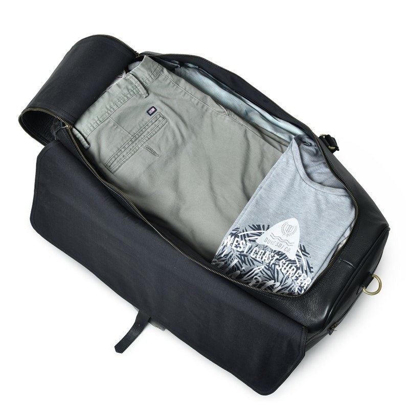 Luxury Personalized Black Leather Duffle-Men’s Travel & Weekend Bag5 Luxury Personalized Black Leather Duffle-Men’s Travel & Weekend Bag