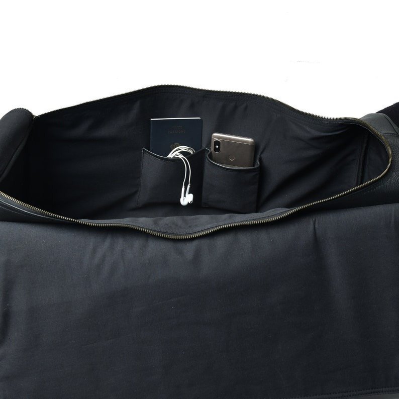 Luxury Personalized Black Leather Duffle-Men’s Travel & Weekend Bag6 Luxury Personalized Black Leather Duffle-Men’s Travel & Weekend Bag