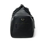 Luxury Personalized Black Leather Duffle-Men’s Travel & Weekend Bag
