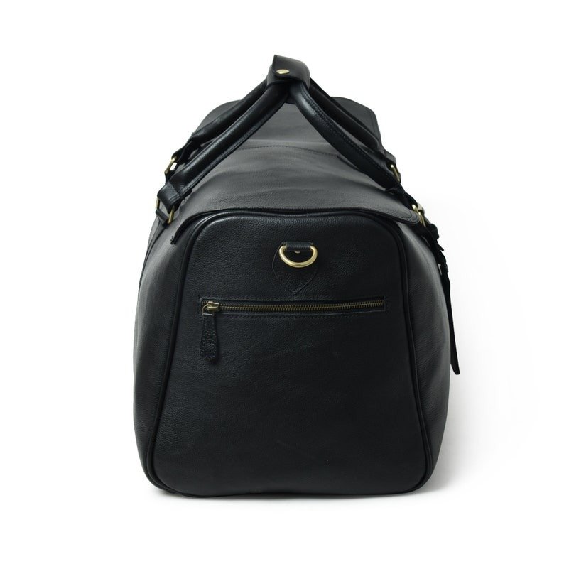 Luxury Personalized Black Leather Duffle-Men’s Travel & Weekend Bag7 Luxury Personalized Black Leather Duffle-Men’s Travel & Weekend Bag