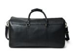 Luxury Personalized Black Leather Duffle-Men’s Travel & Weekend Bag