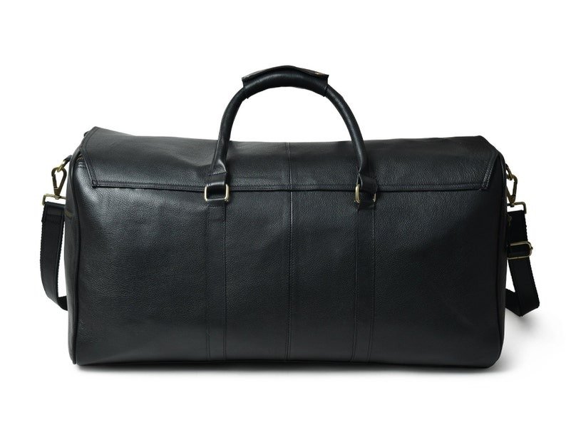 Luxury Personalized Black Leather Duffle-Men’s Travel & Weekend Bag8 Luxury Personalized Black Leather Duffle-Men’s Travel & Weekend Bag