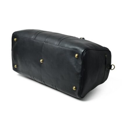 Luxury Personalized Black Leather Duffle-Men’s Travel & Weekend Bag