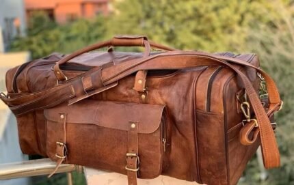 Men's 30-Inch Genuine Vintage Leather Duffel Bag
