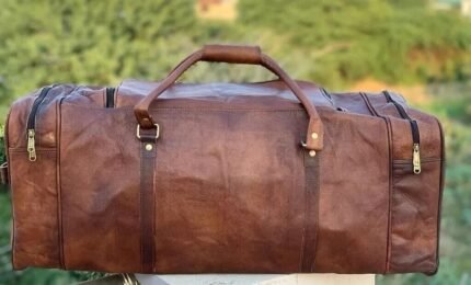 Men's 30-Inch Genuine Vintage Leather Duffel Bag
