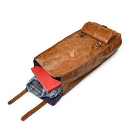Men's Leather Rolltop Backpack – Versatile Laptop & Everyday Rucksack