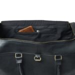 Personalized Black Leather Duffle Bag-Custom Men’s Travel Weekender-Ideal Gift for Him