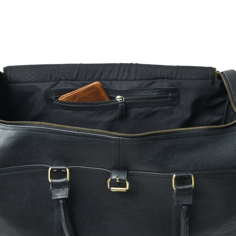 Personalized Black Leather Duffle Bag-Custom Men’s Travel Weekender-Ideal Gift for Him6 Personalized Black Leather Duffle Bag-Custom Men’s Travel Weekender-Ideal Gift for Him