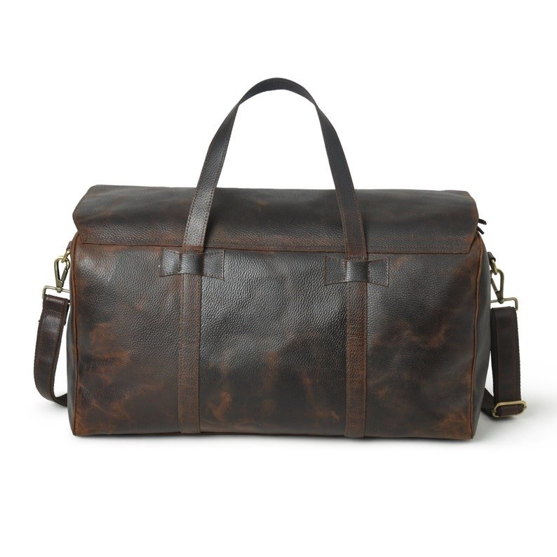 Personalized Full Grain Leather Duffle Bag-The Ultimate Weekender for Him7 Personalized Full Grain Leather Duffle Bag-The Ultimate Weekender for Him
