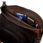 Personalized Leather Messenger Bag–Monogrammed Travel & Laptop Satchel for Men