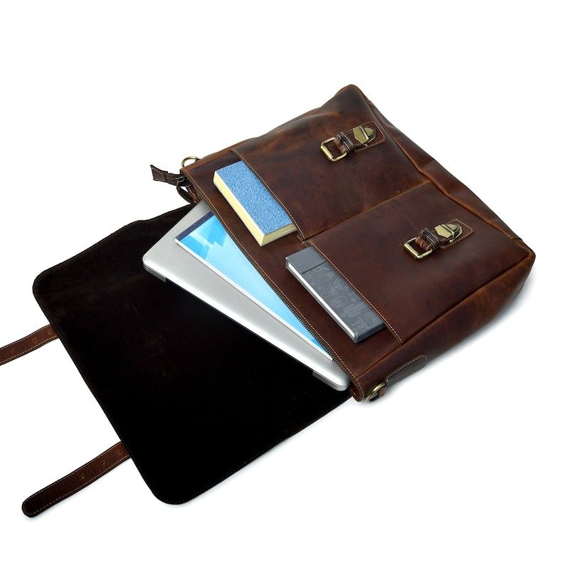 Personalized Leather Messenger Bag – Monogrammed Travel & Laptop Satchel for Men8 Personalized Leather Messenger Bag–Monogrammed Travel & Laptop Satchel for Men