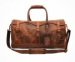Personalized Leather Weekend Travel Bag | Full Grain Leather Duffle Bag for Men - Image 9