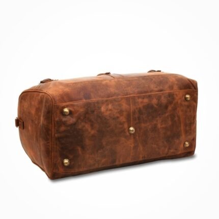 Personalized Leather Weekend Travel Bag | Full Grain Leather Duffle Bag for Men | Leather Overnight Bag | Carry-On Luggage | Christmas Gifts for Him