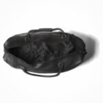 Personalized Men’s Travel Duffel Bag–Full Grain Black Leather Weekend Luggage