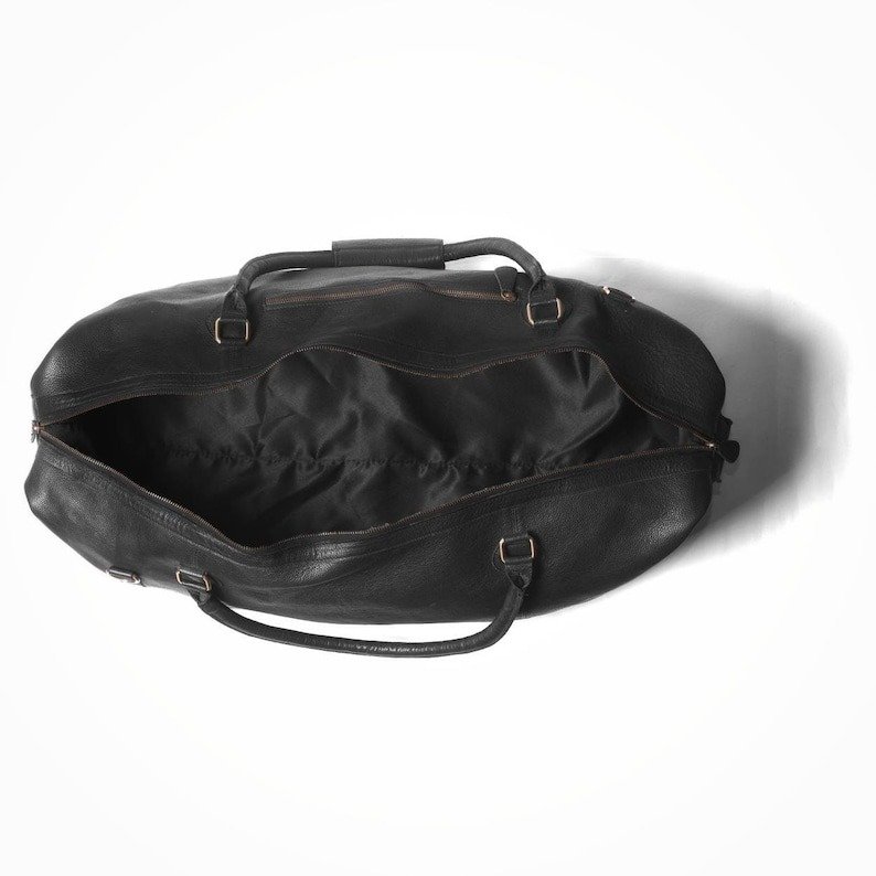 Personalized Men’s Travel Duffel Bag–Full Grain Black Leather Weekend Luggage1 Personalized Men’s Travel Duffel Bag–Full Grain Black Leather Weekend Luggage