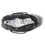 Personalized Men’s Travel Duffel Bag–Full Grain Black Leather Weekend Luggage