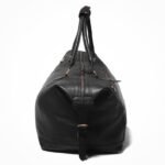 Personalized Men’s Travel Duffel Bag–Full Grain Black Leather Weekend Luggage - Image 4