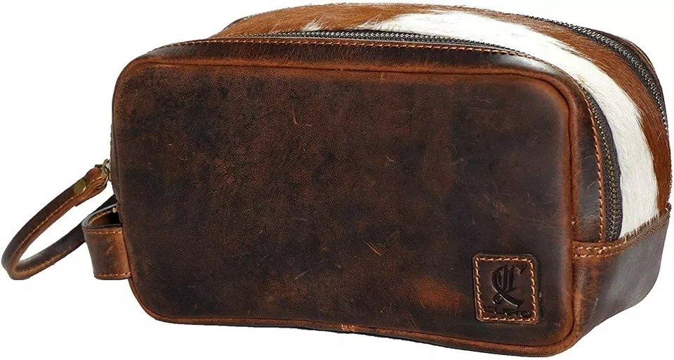 Premium Leather Buffalo Travel & Gym Duffle Bag for Men with Dopp Kit2 Premium Leather Buffalo Travel & Gym Duffle Bag for Men with Dopp Kit