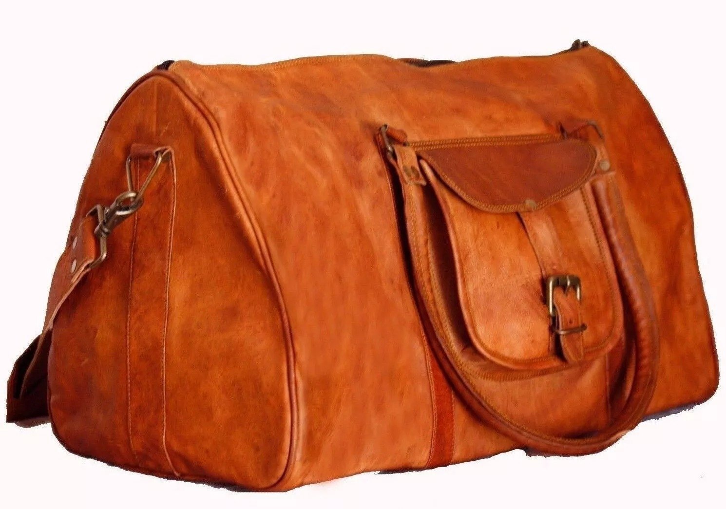 Premium Leather Overnight Bag – Vintage Weekender Duffel for Travel Premium Leather Overnight Bag – Vintage Weekender Duffel for Travel