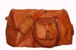 Premium Leather Overnight Bag – Vintage Weekender Duffel for Travel