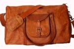 Premium Leather Overnight Bag – Vintage Weekender Duffel for Travel