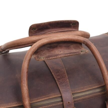 Premium Leather Weekend Duffle Bag for Men–Ideal Travel Companion