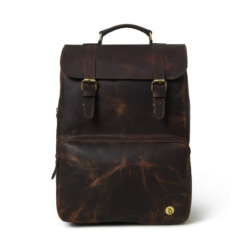 Vintage Brown Leather Laptop Backpack-Customizable Gift for Sons & Men Vintage Brown Leather Laptop Backpack-Customizable Gift for Sons & Men