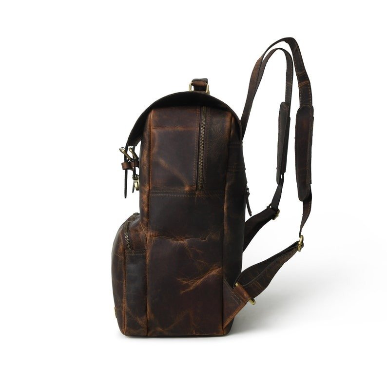 Vintage Brown Leather Laptop Backpack-Customizable Gift for Sons & Men2 Vintage Brown Leather Laptop Backpack-Customizable Gift for Sons & Men