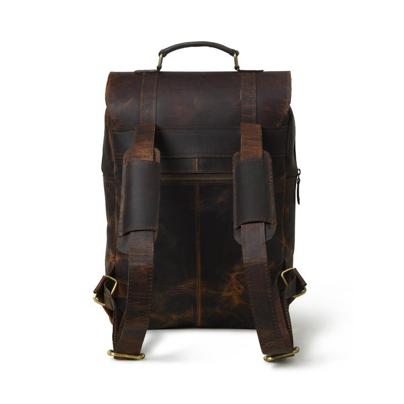 Vintage Brown Leather Laptop Backpack-Customizable Gift for Sons & Men3 Vintage Brown Leather Laptop Backpack-Customizable Gift for Sons & Men